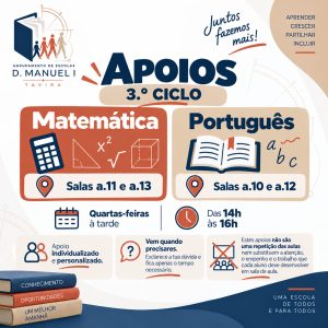 Apoios Matemática- Português-3º Ciclo-2026-2027